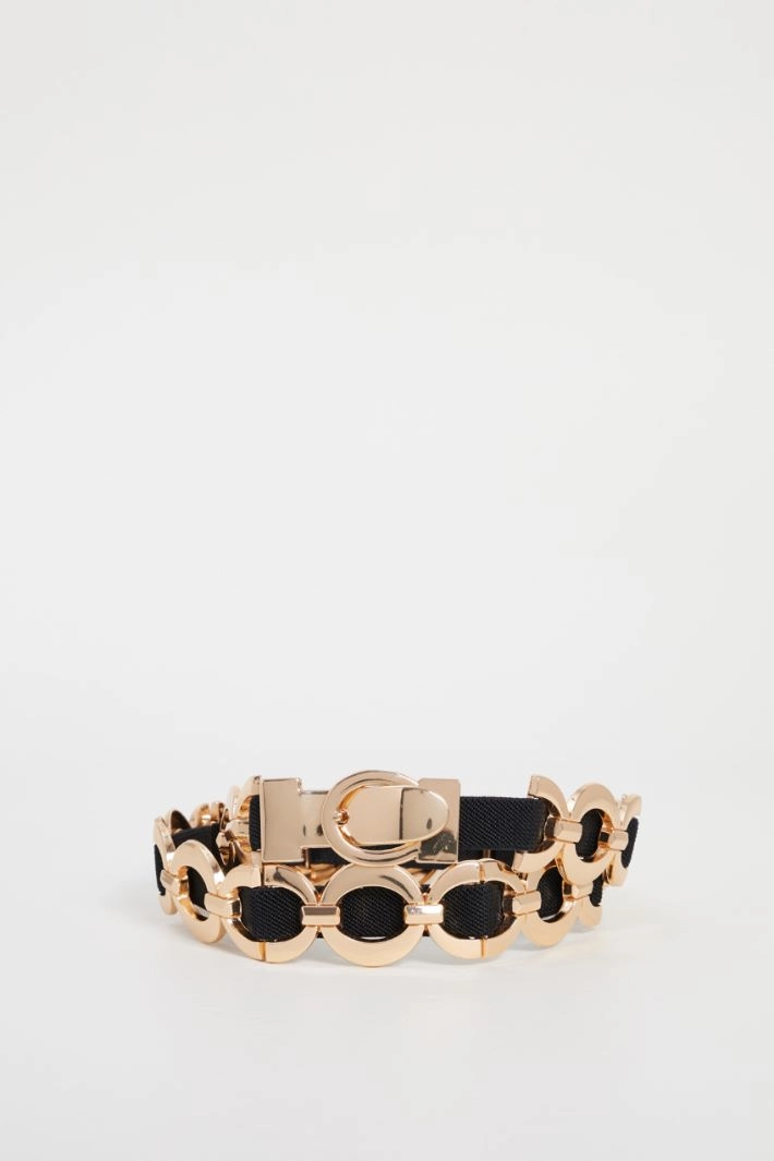 Elastic belt with metal inserts - GOLD