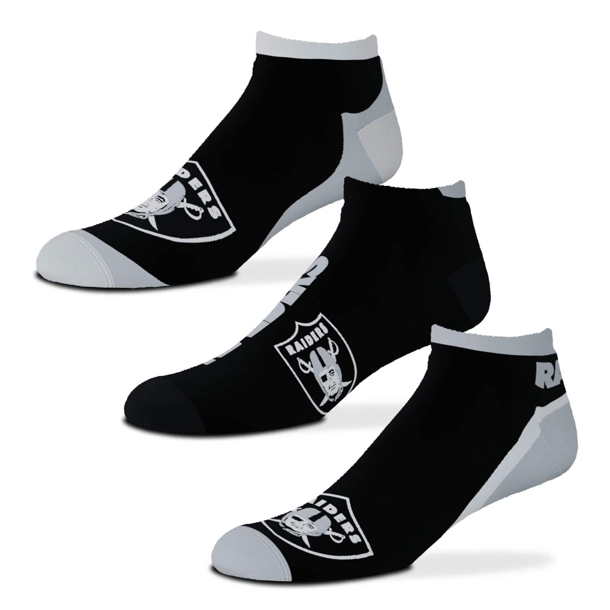 Las Vegas Raiders No Show NFL Socks 3-Pack