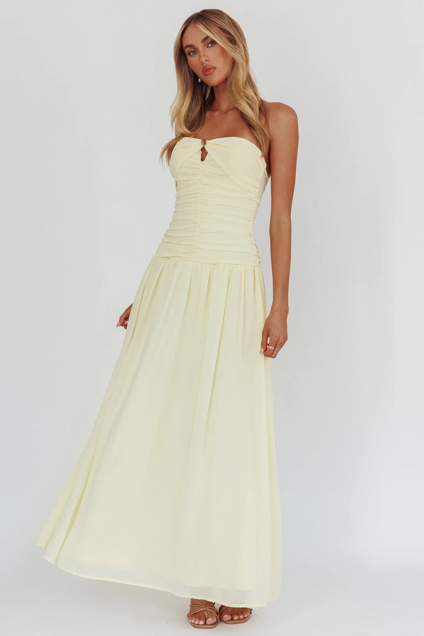 High Streets Strapless Maxi Dress Butter