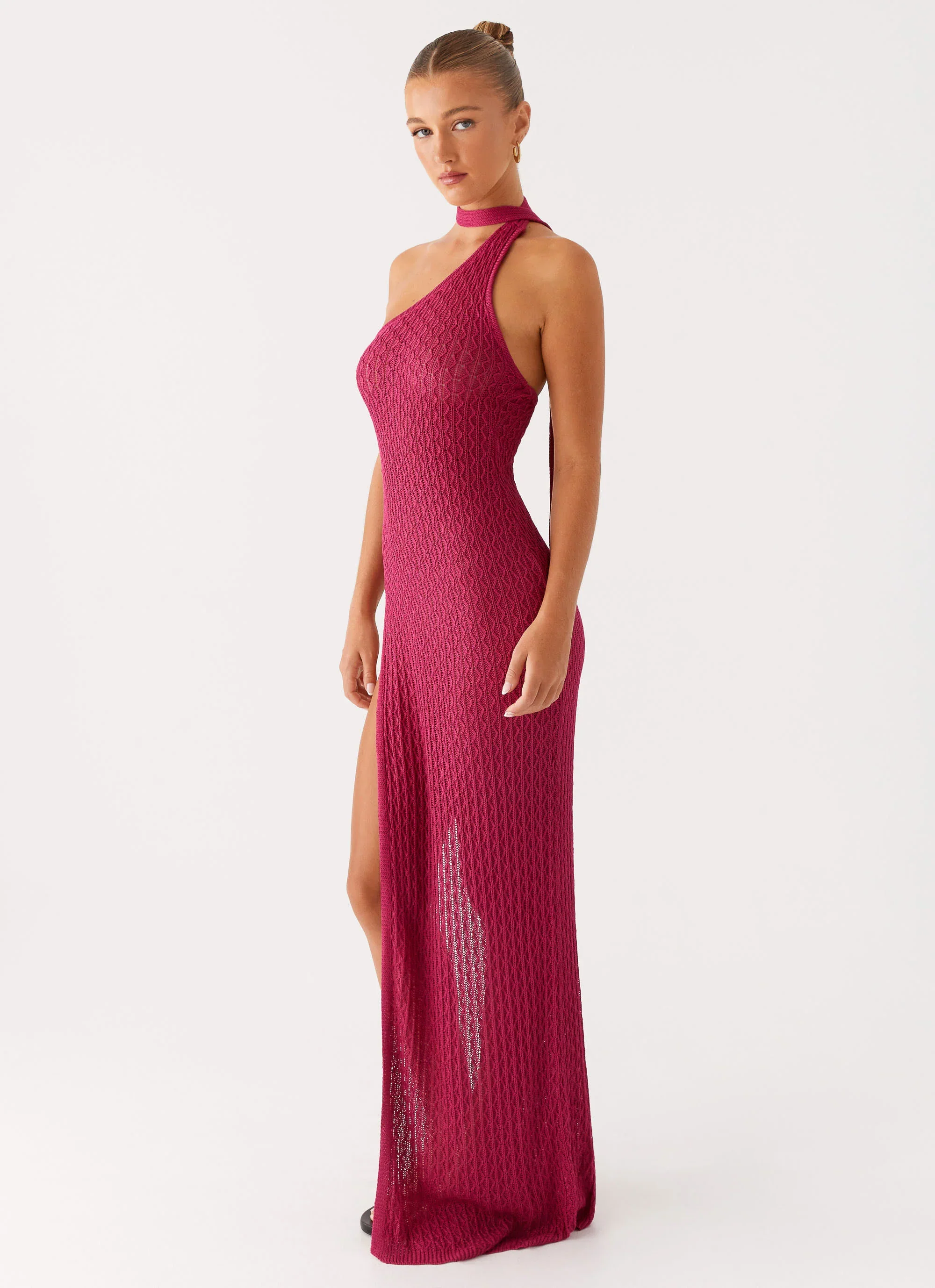 Carryn Knit Maxi Dress - Hot Pink
