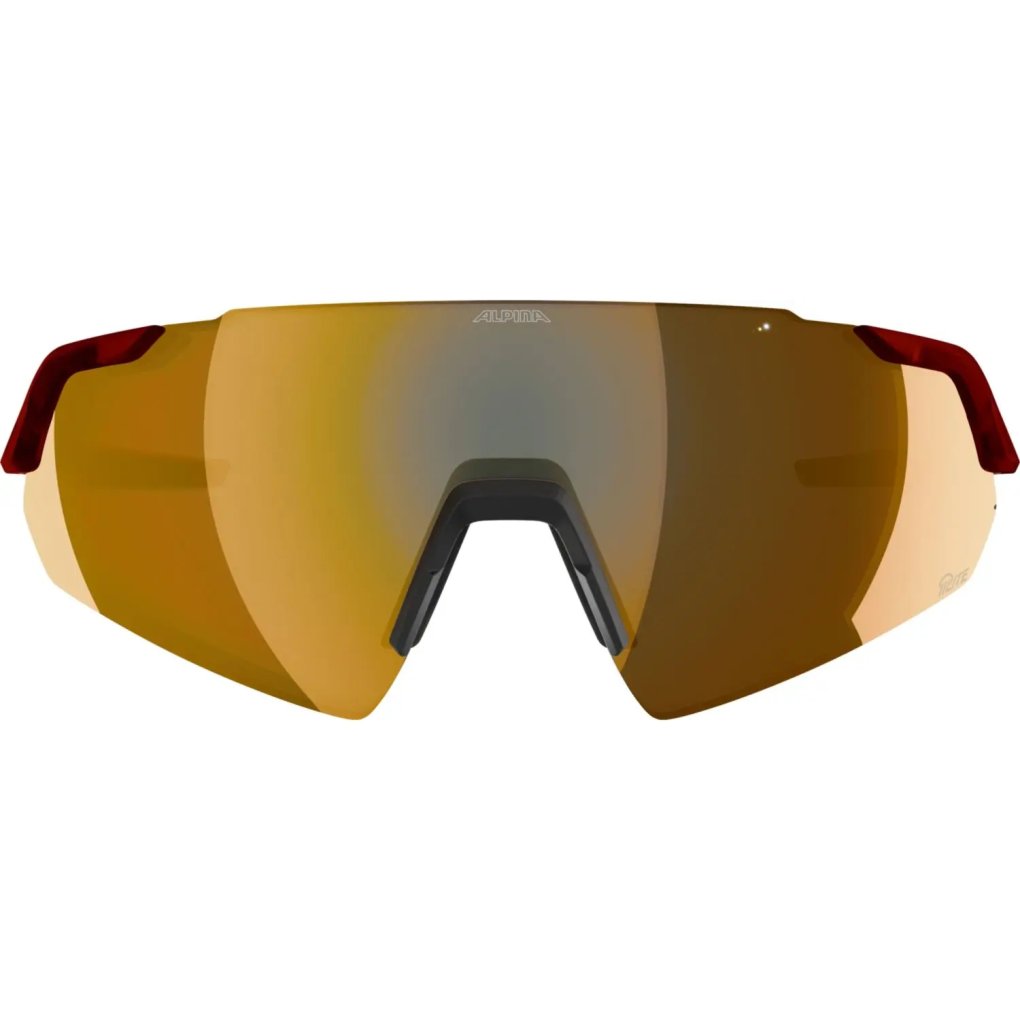 Alpina Turbo Air Q-Lite Glasses - red-translucent matt/gold mirror + pink