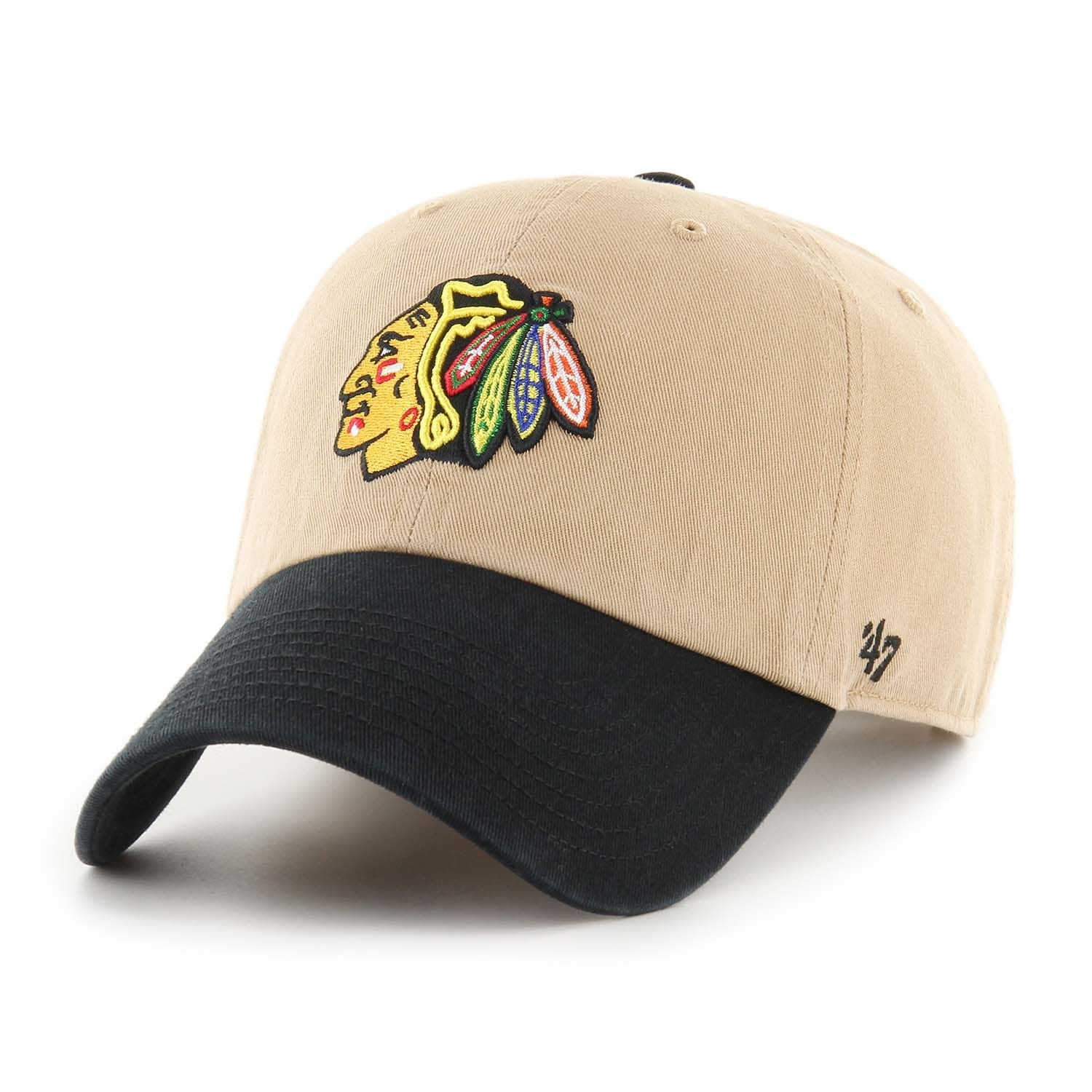 Chicago Blackhawks 2-Tone '47 Clean Up Adjustable NHL Cap Khaki/Black