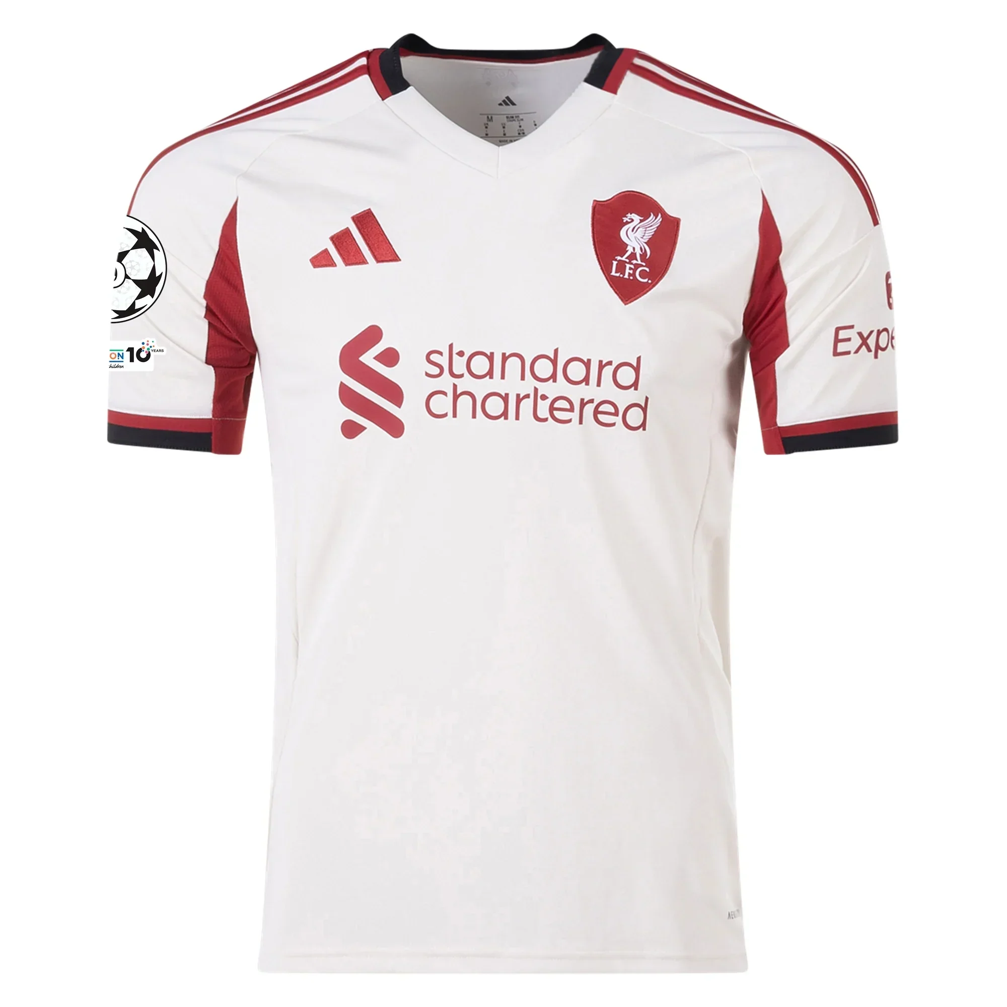 Men's Liverpool Virgil van Dijk Away Jersey w/ Champions League Patches 25/26 (Wonder White)