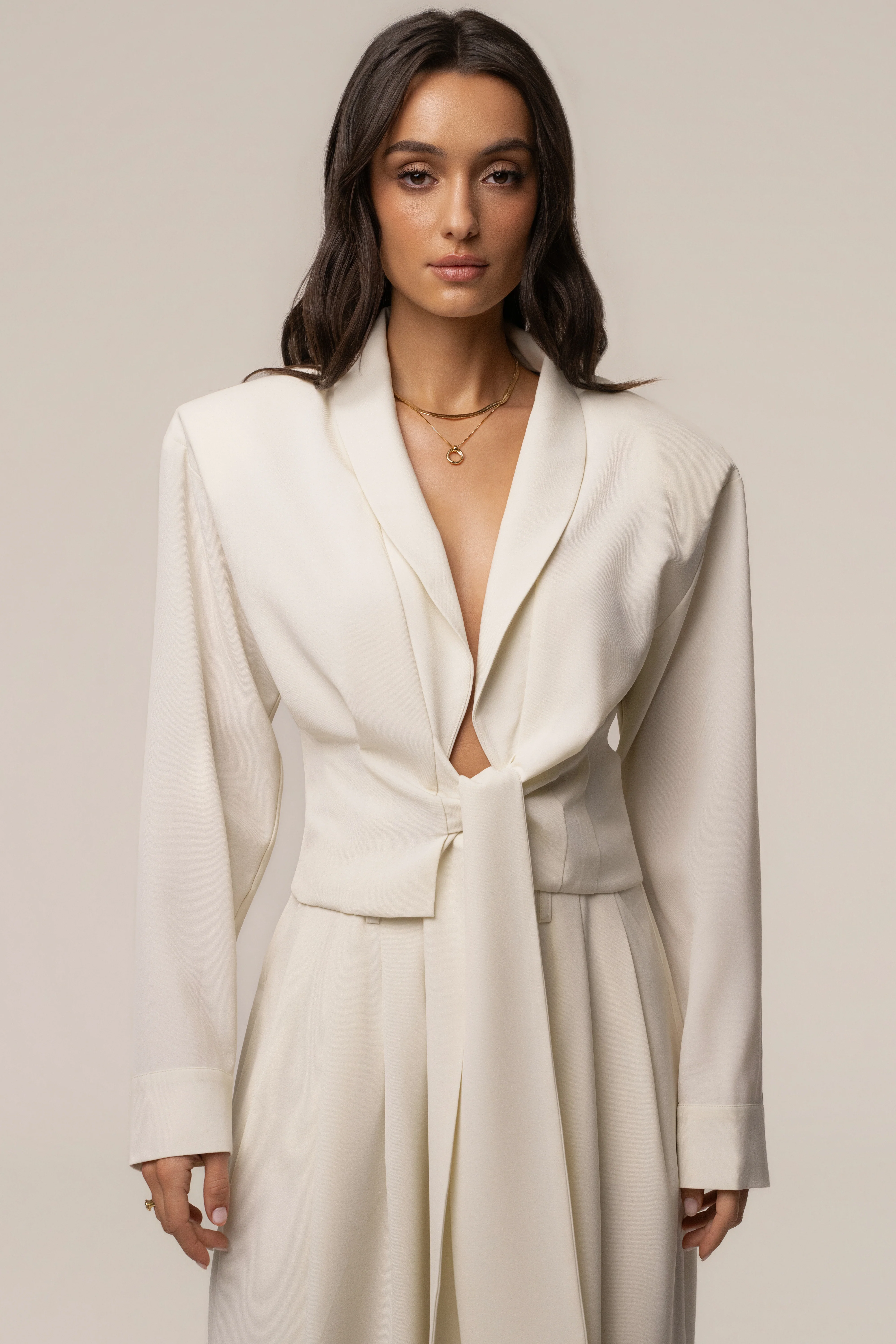 Cream Estate Wrap Top