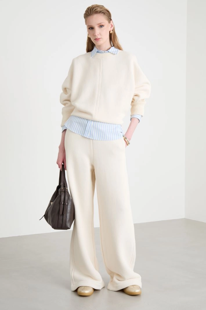 Boxy crew-neck sweatshirt - IVORY