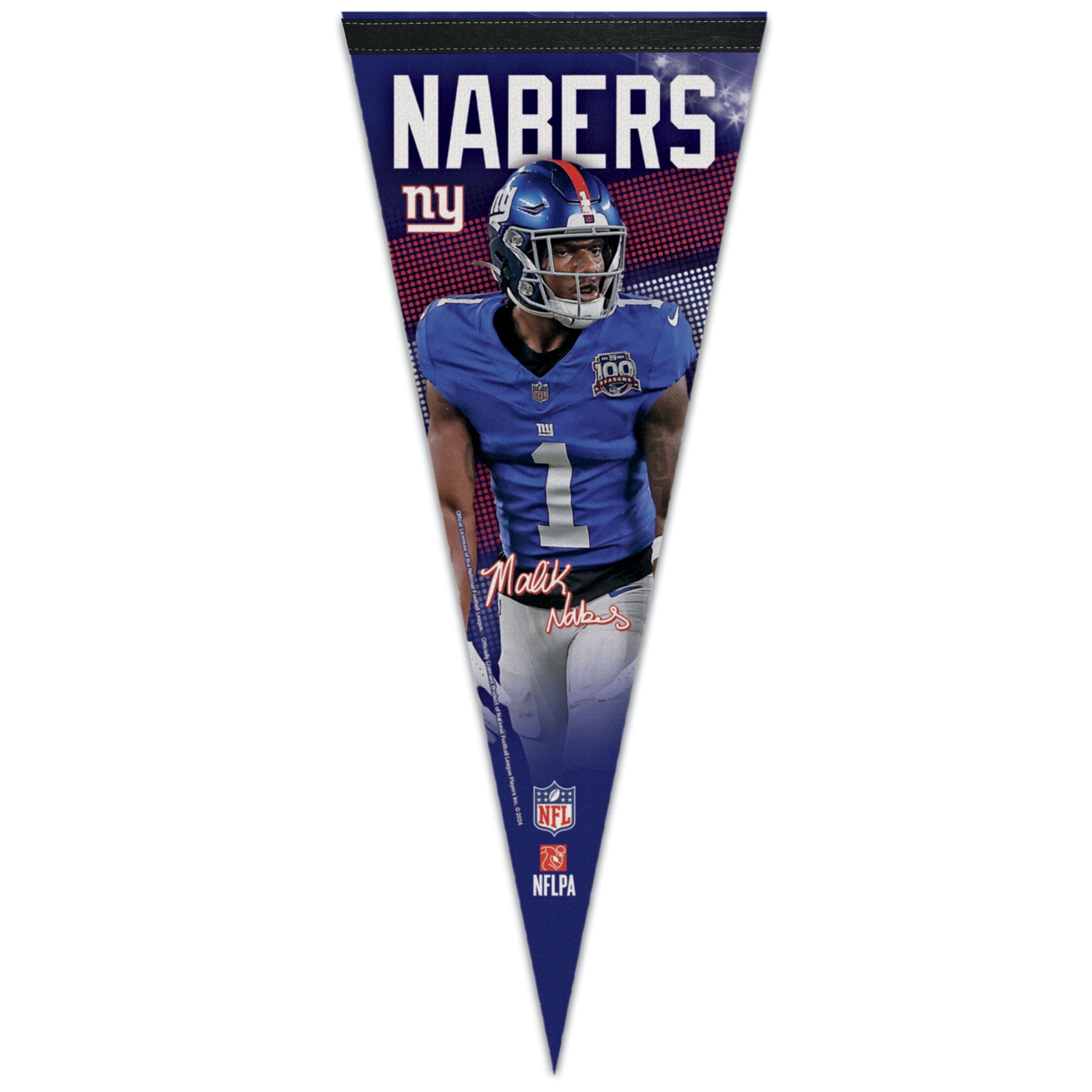 Malik Nabers New York Giants Player Premium WinCraft NFL Pennant