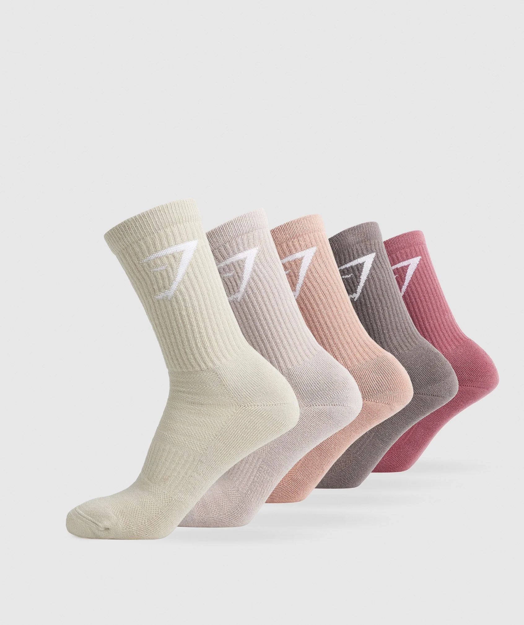 Crew Socks 5pk Berry/Brown/Pink/Pink/Brown