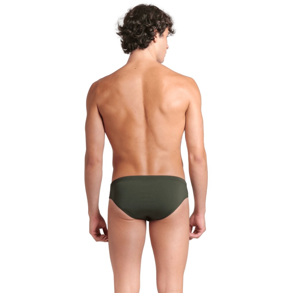arena Performance Solid Team Swim Briefs Men - Dark Sage/White