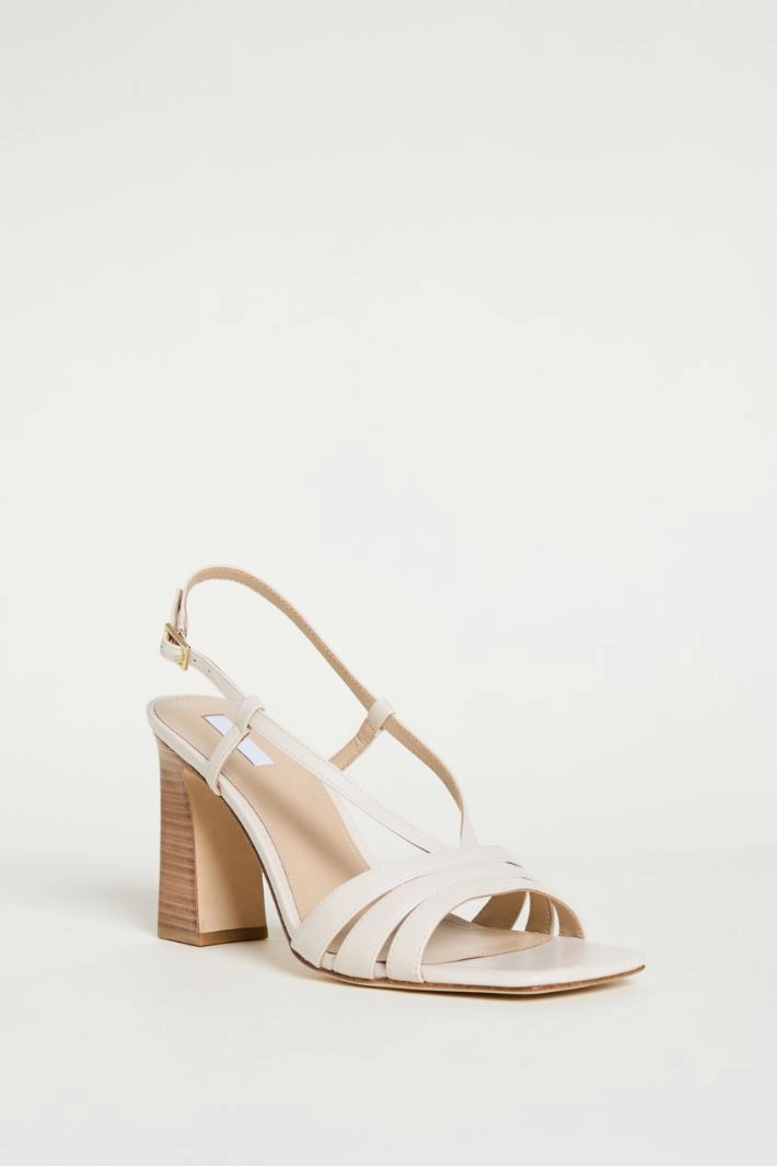 Strappy leather sandals - WHITE