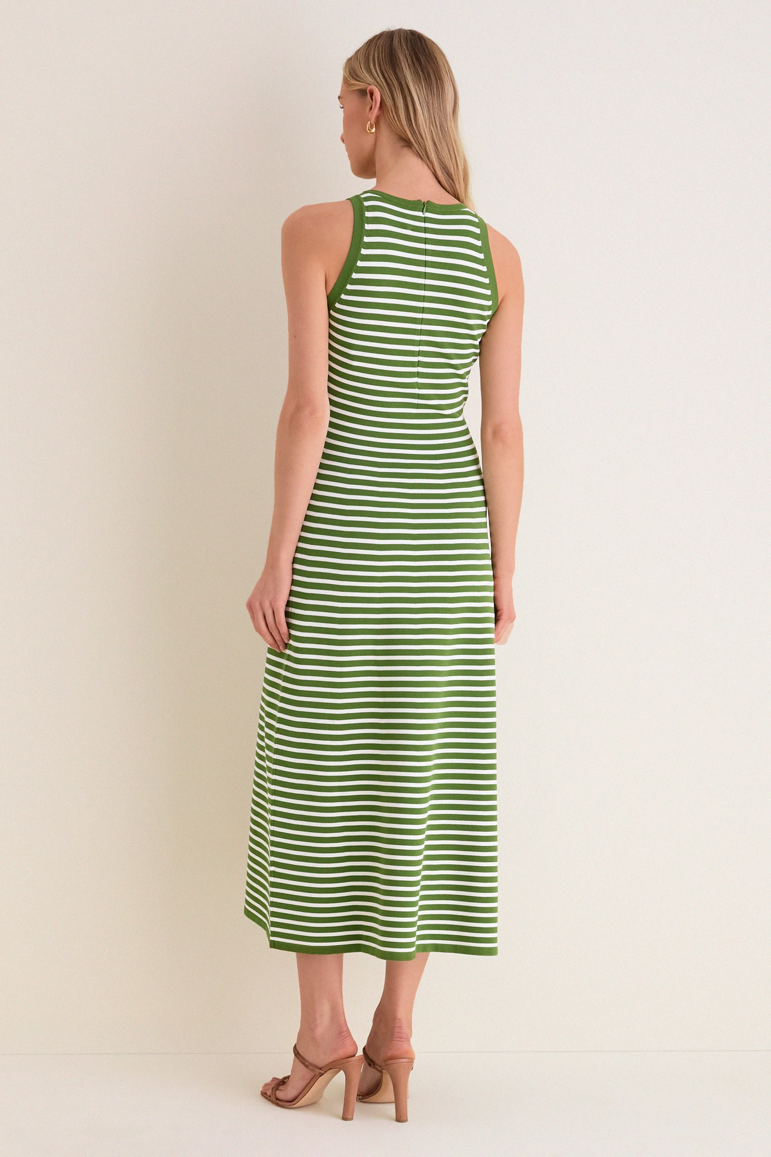 Cactus Multi Rose Detail Knit Halter Dress