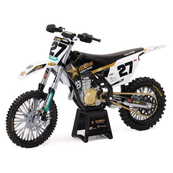 Miniature newray motorcycle husqvarna 450 fc rockstar malcolm stewart - scale 1/12° - blackRef: NRY0045 / 58403