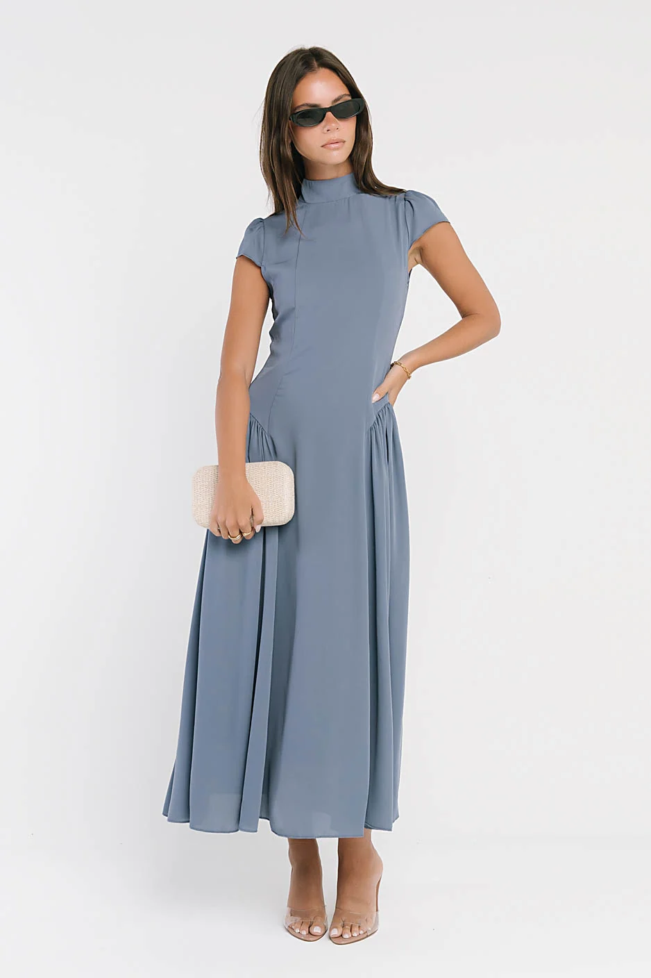 Marlee Maxi Dress in Slate Blue