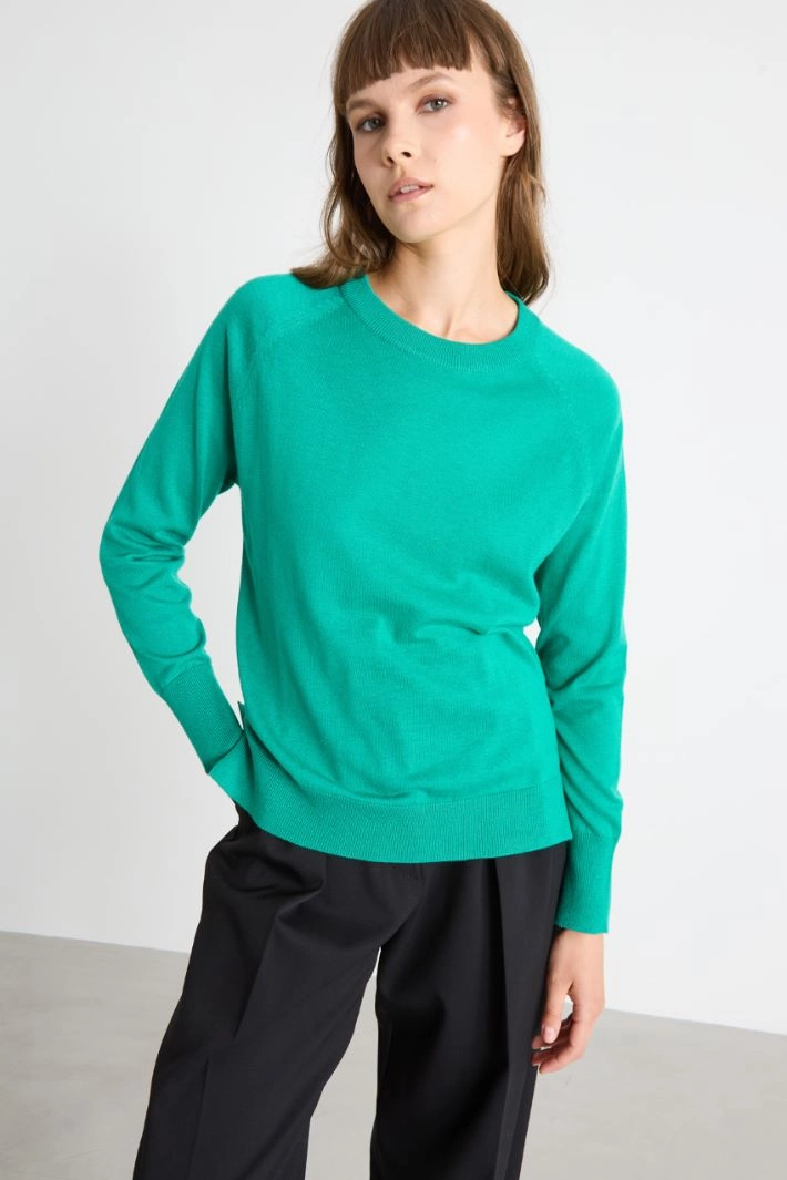 Wool-blend sweater - GREEN
