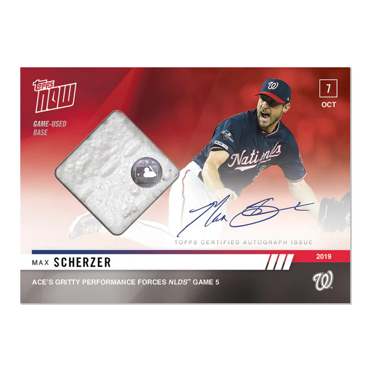 On-Card Auto Relic # to 10 - Max Scherzer - MLB TOPPS NOW® Card 980C