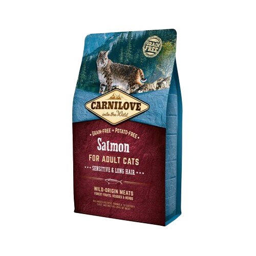 Carnilove Sensitive & Long Hair Cat Food - Salmon - 6 kg