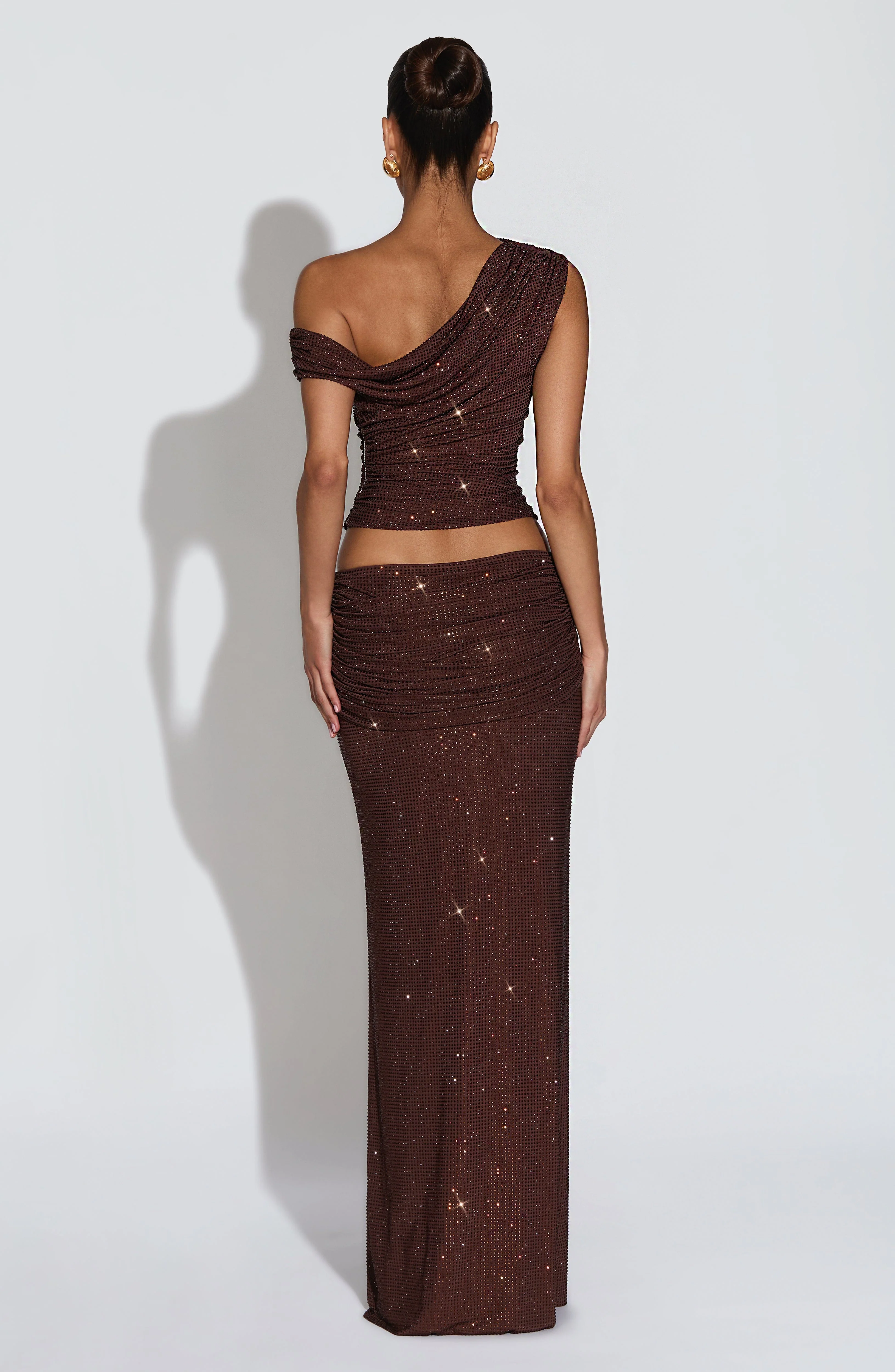 Sterling Maxi Skirt - Plum Brown
