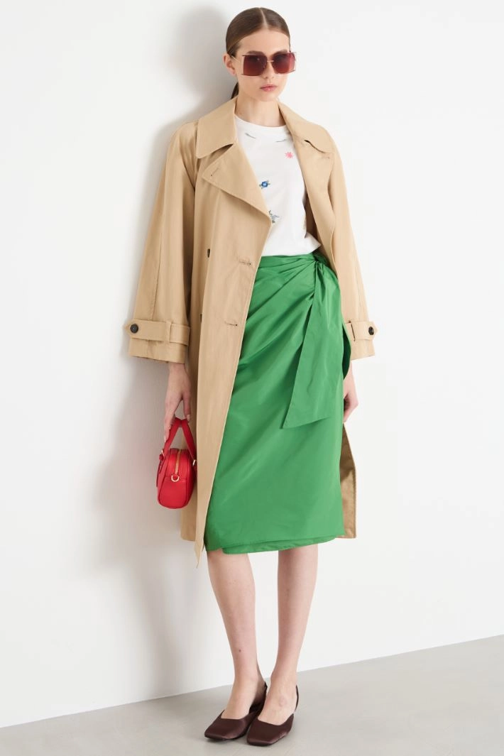 Taffeta wrap skirt - GREEN