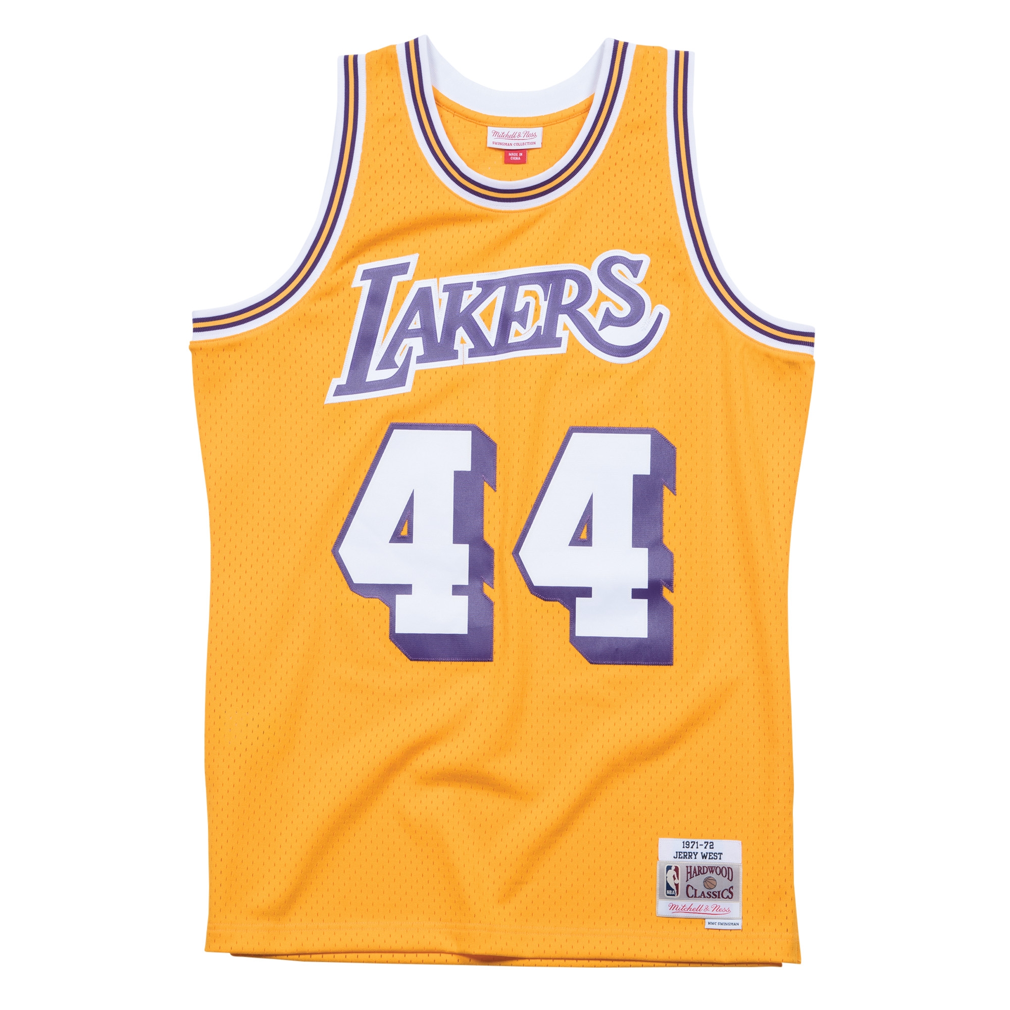 Jerry West #44 Los Angeles Lakers 1971-72 Swingman NBA Jersey Yellow