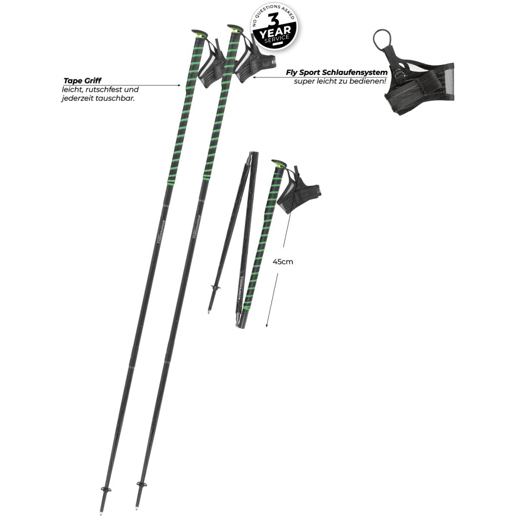 Komperdell FXP Composite Trail Trekking Poles (Pair) - green