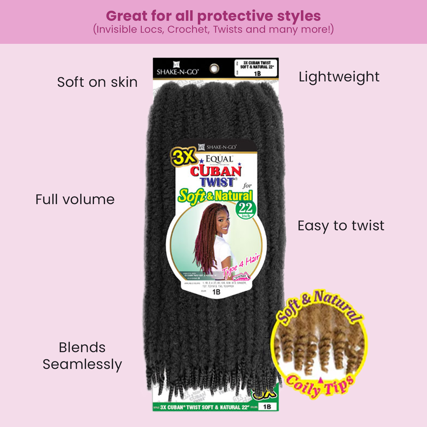 Freetress Equal Braids 3X Cuban Twist Soft N Natural 22