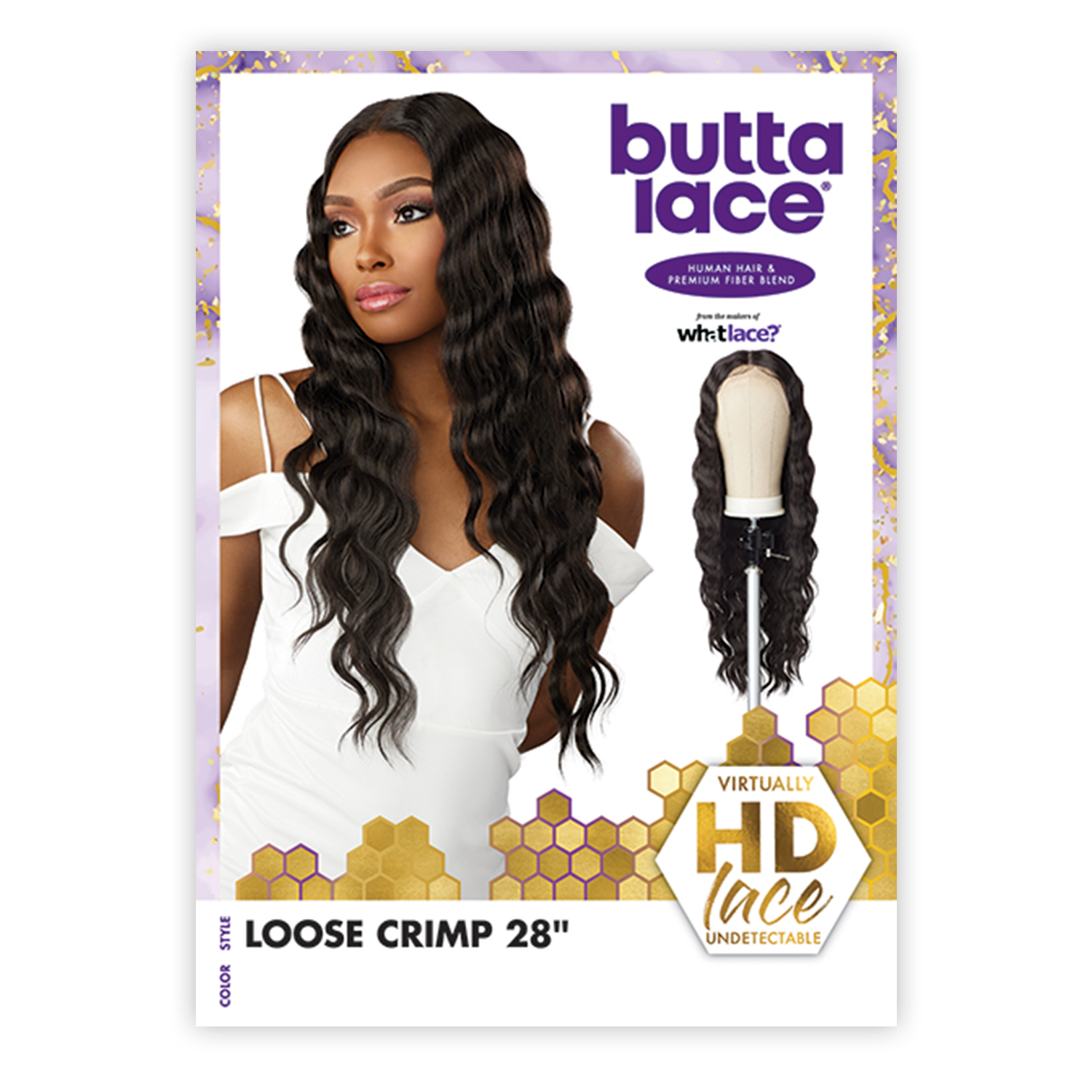 Sensationnel Human Hair Blend HD Lace Front Wig Butta Lace Loose Crimp 28