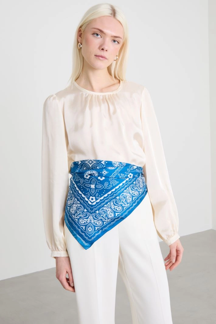 Silk twill scarf - LIGHT BLUE