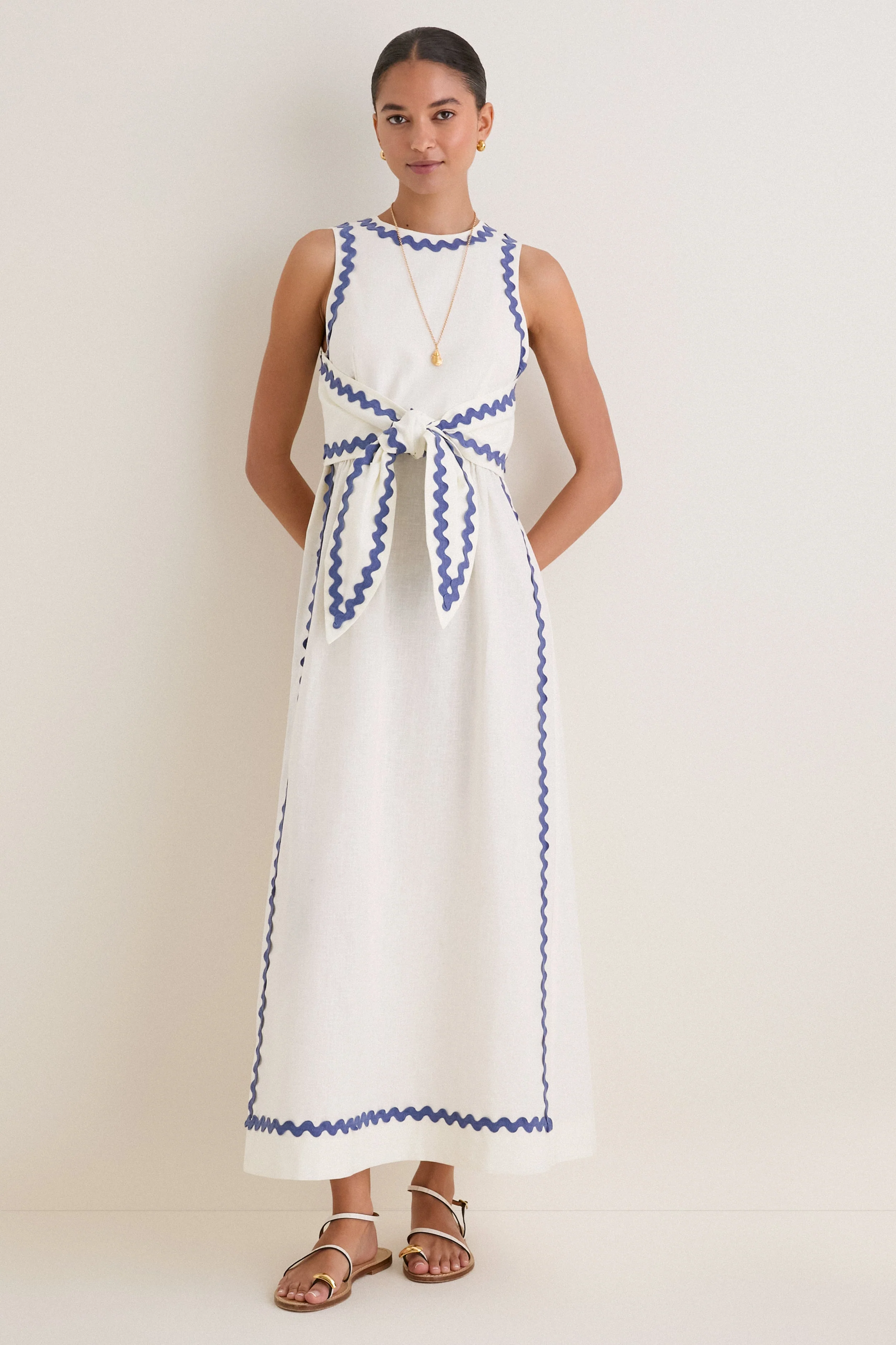 Ivory Ric Rac Tie Brocks Dress