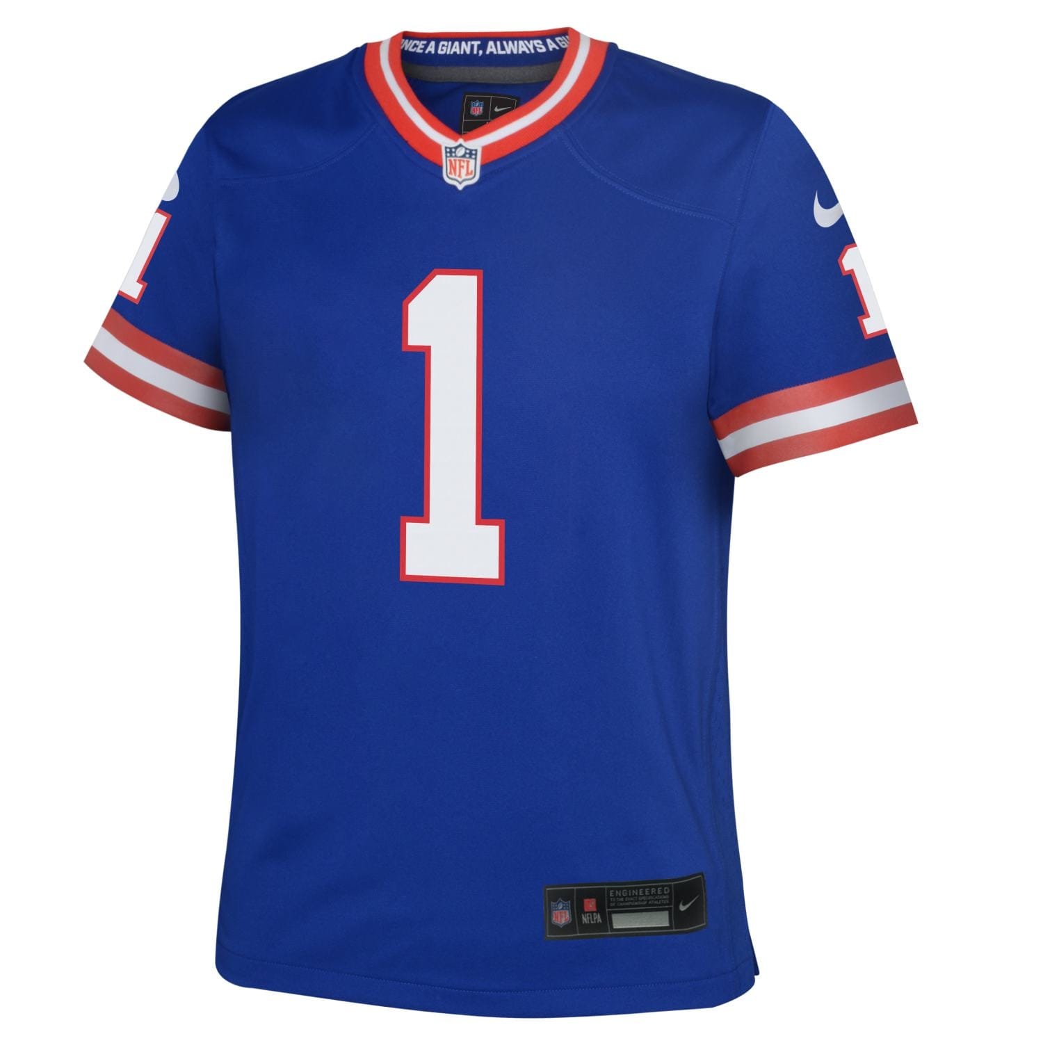 Malik Nabers #1 New York Giants Game Throwback NFL Jersey Blue (YOUTH)