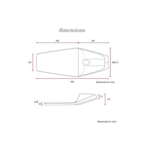 Selle confort Brazoline CAFE RACER 8 Universel - NoirRef : SCR8