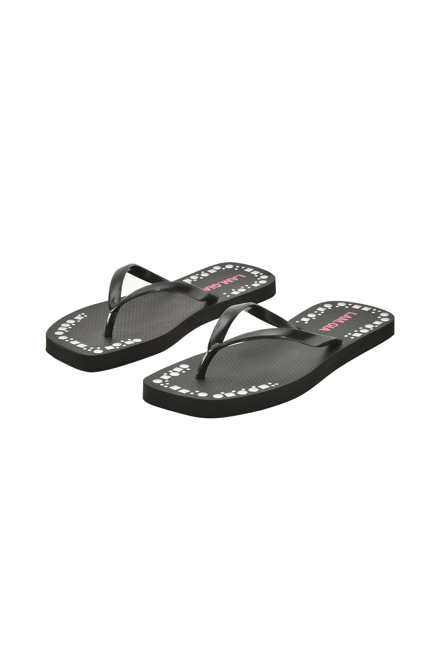 INKA STUDDED FLIP FLOP - BLACK