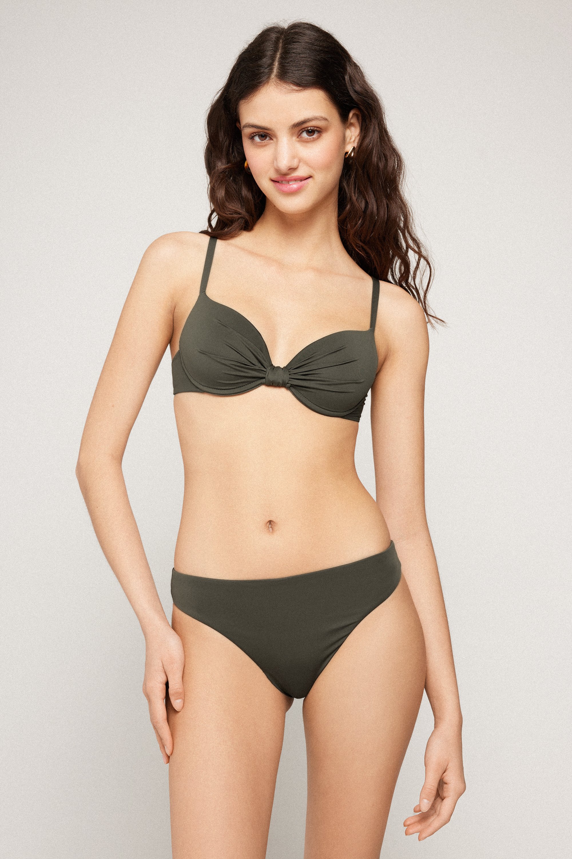 Timeless Look Camo Green Lightly Padded Push-Up Bikini Top