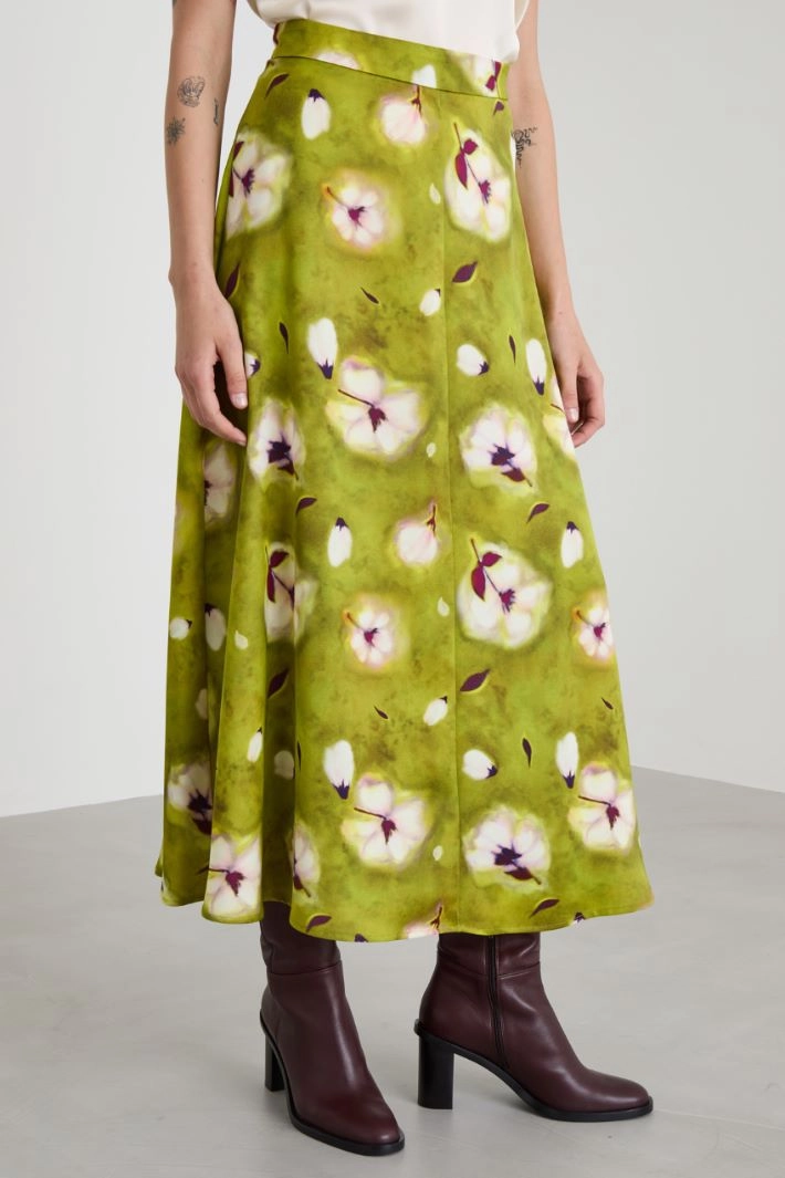 Envers satin skirt - GREEN