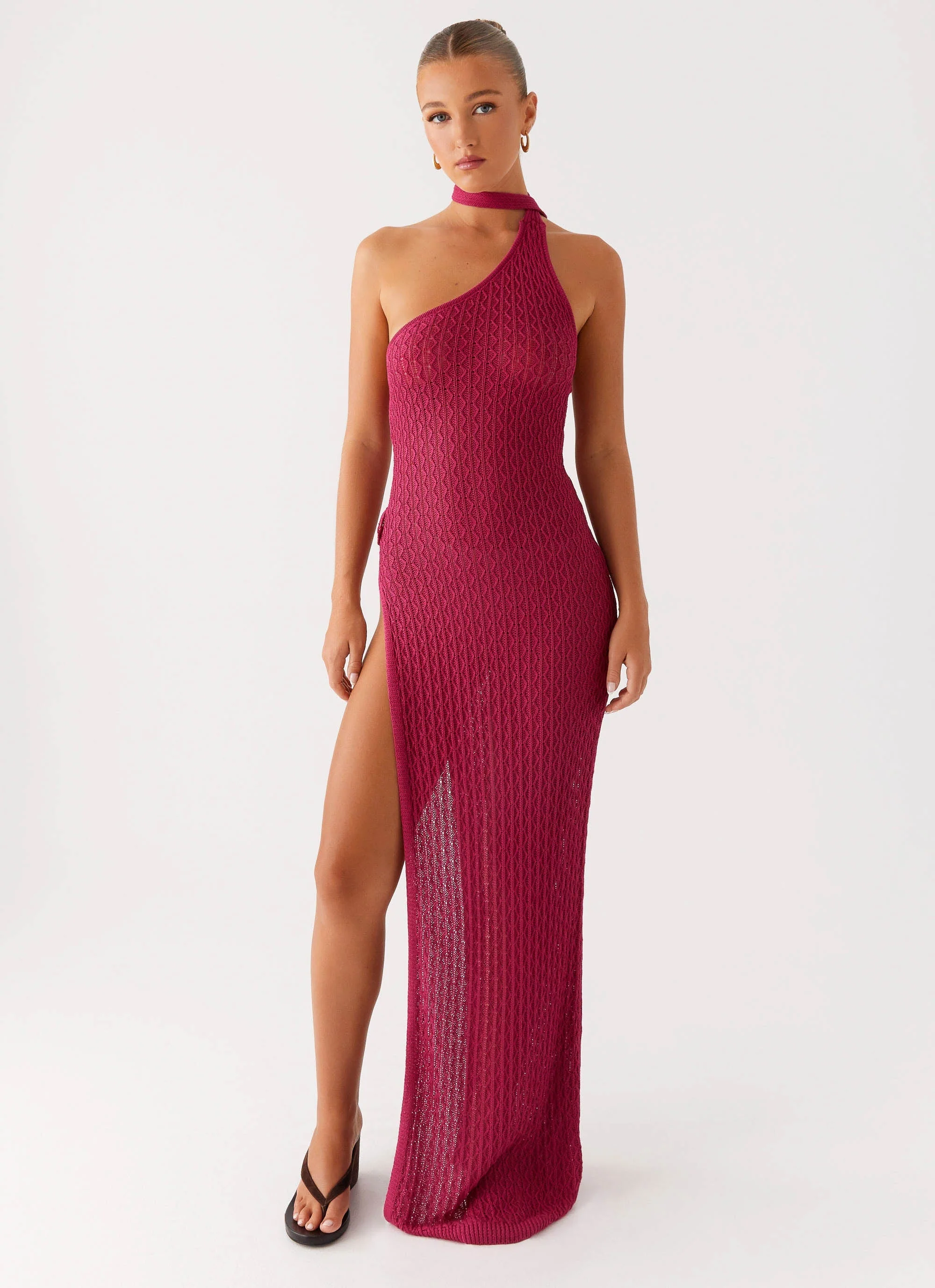Carryn Knit Maxi Dress - Hot Pink