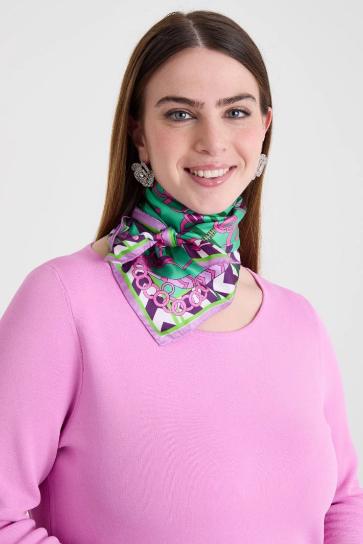 Silk twill scarf - GREEN
