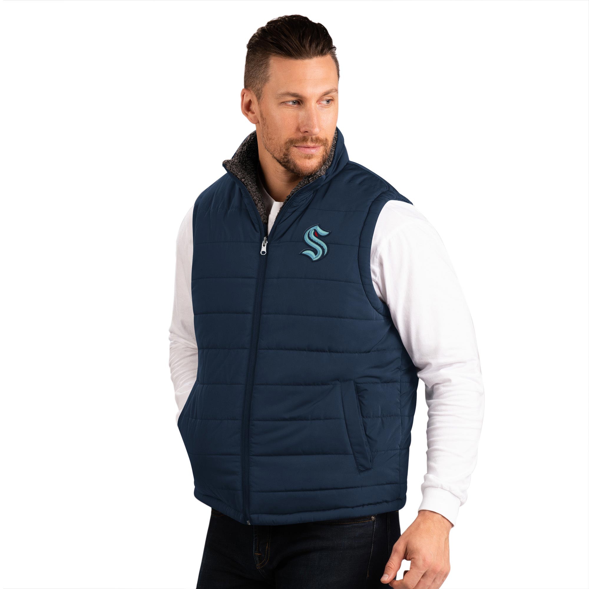 Seattle Kraken G-III NHL Reversible Sherpa Winter Vest