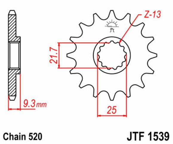 JT. Standard steel 1539 - 520Ref: Jtc00311A / 1077274001
