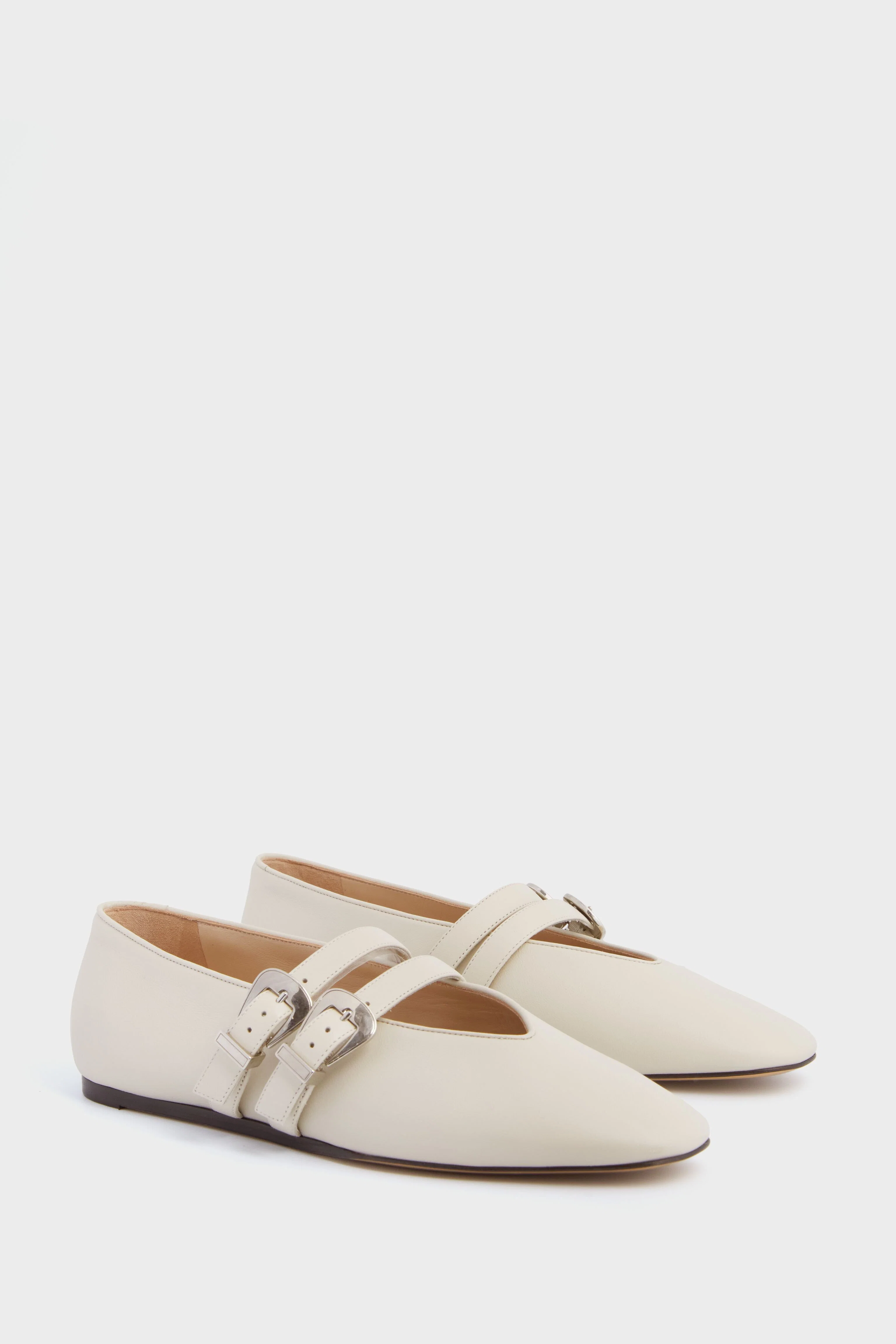 Ecru Claudia Leather Slippers