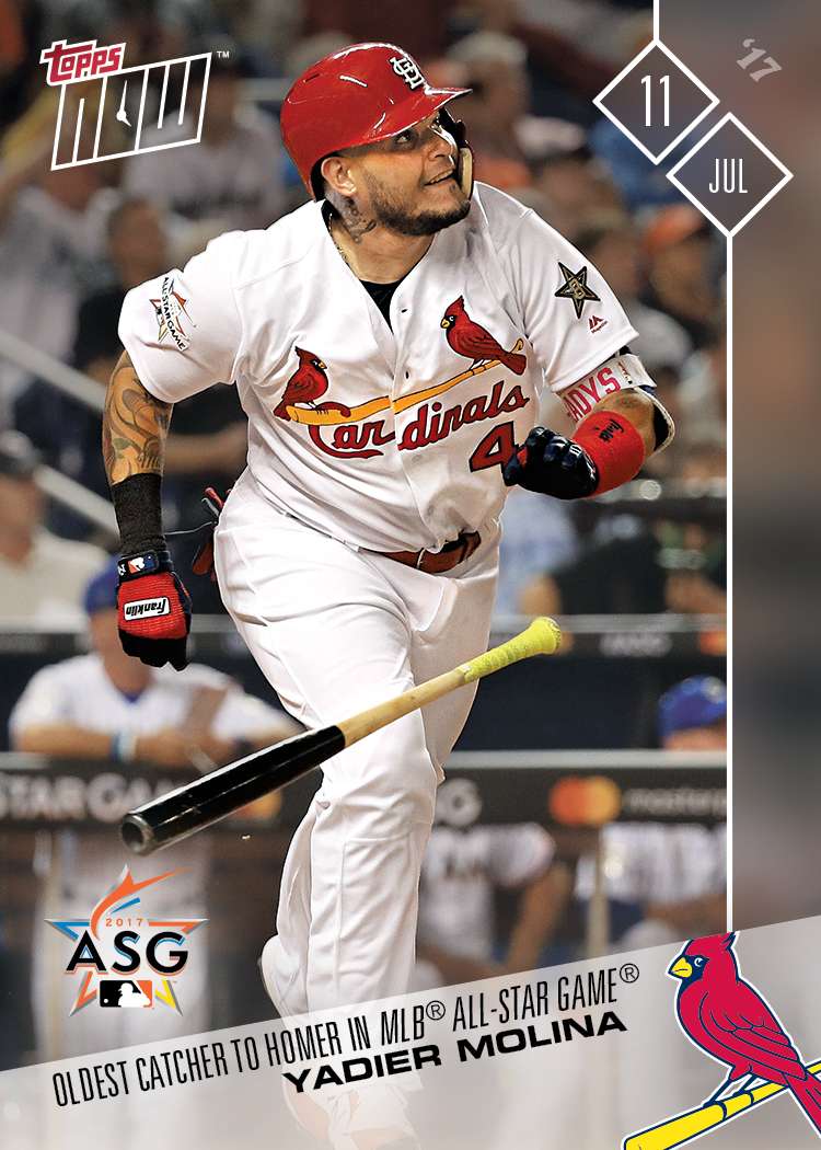 Yadier Molina - 07/11/2017 TOPPS NOW® Card 348 - Print Run: 385
