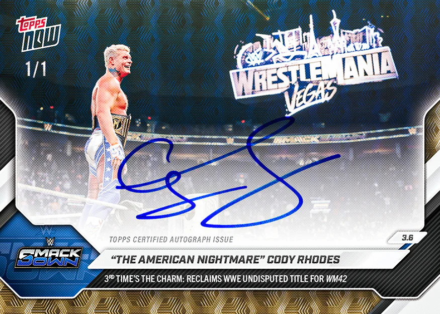 The American Nightmare Cody Rhodes - 2026 WWE Topps NOW® - Card 29 - PR: 1776