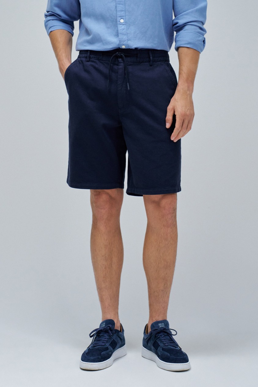 REGULAR FIT SHORTS WITH LINEN
