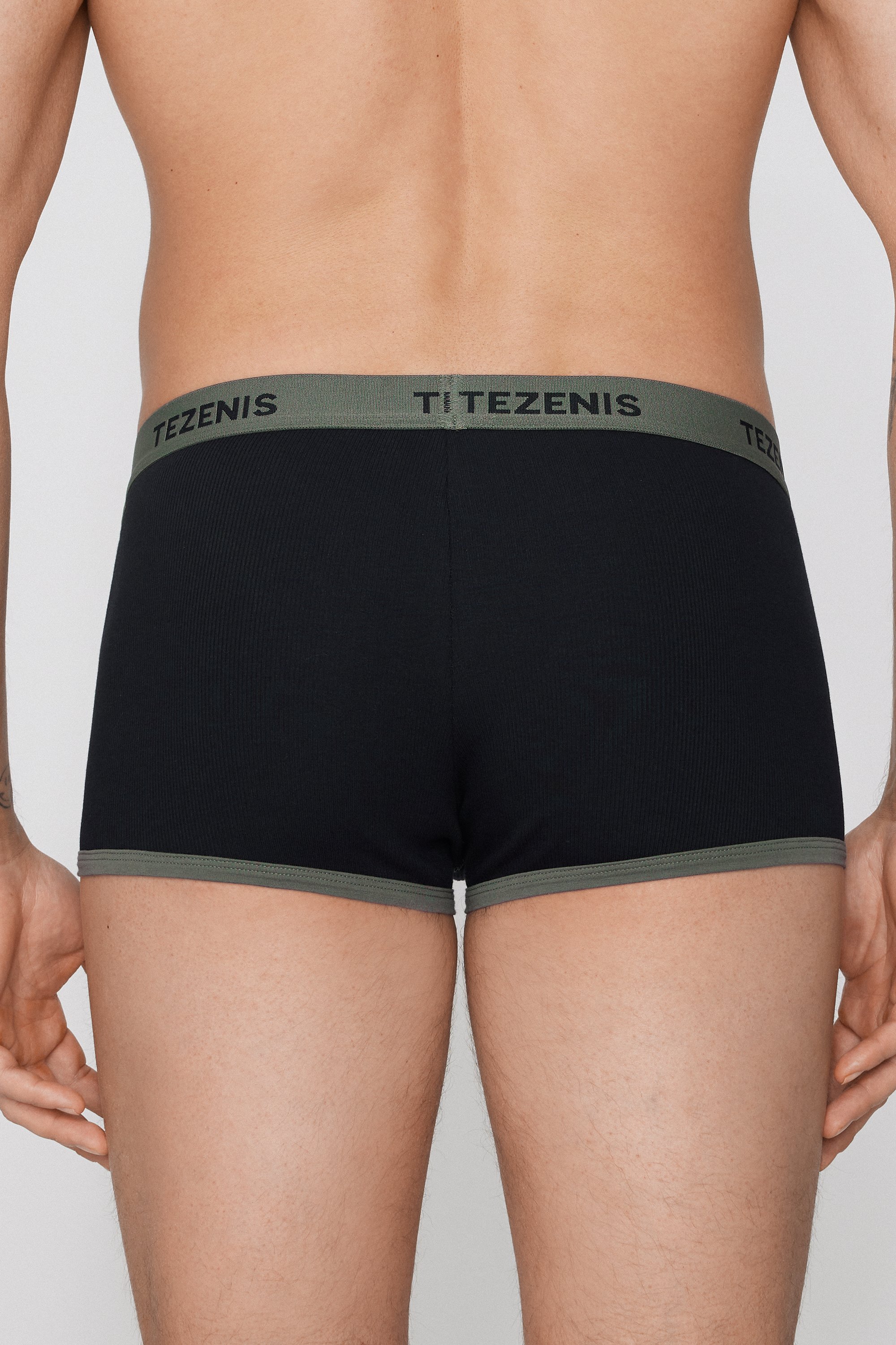 Ribbed Cotton Boxers with Logo Elastic
