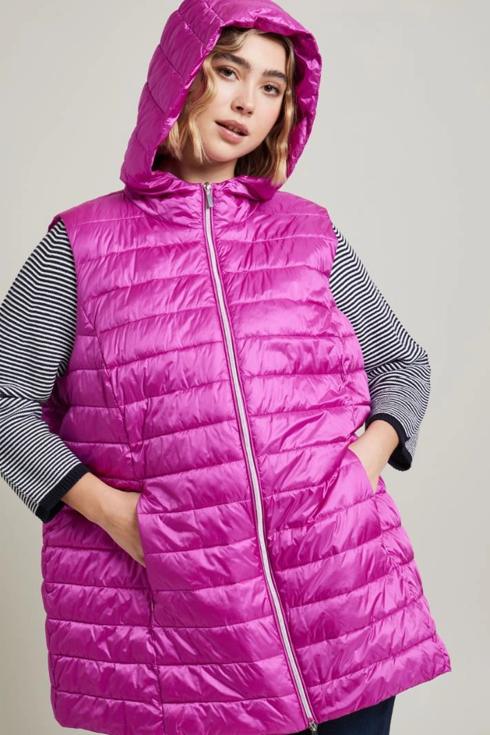 Water-repellent nylon gilet - PINK