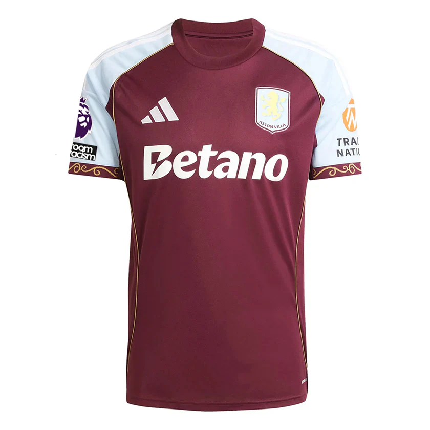 Mcginn Men's Aston Villa Home Jersey 25/26 w/ NRFR + EPL Patches (Maroon/Blue)