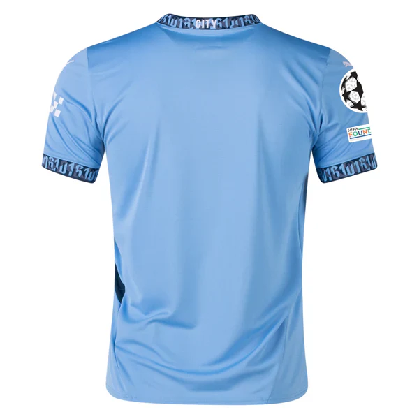Manchester City Home Jersey w/ Champions League + Club World Cup Patch 24/25 (Team Light Blue/Marine Blue)