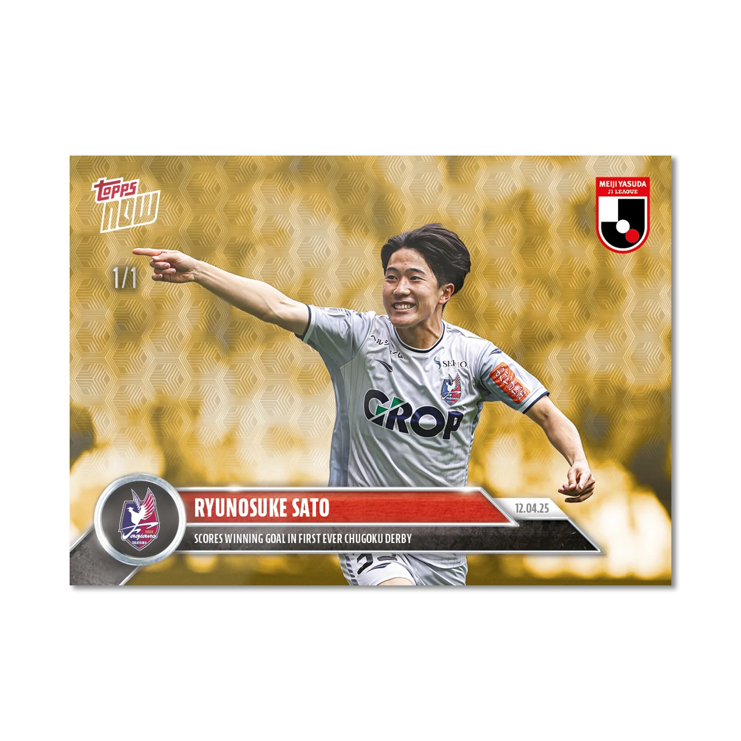 Ryunosuke Sato - 2025 J.League® Topps NOW® - Card 11