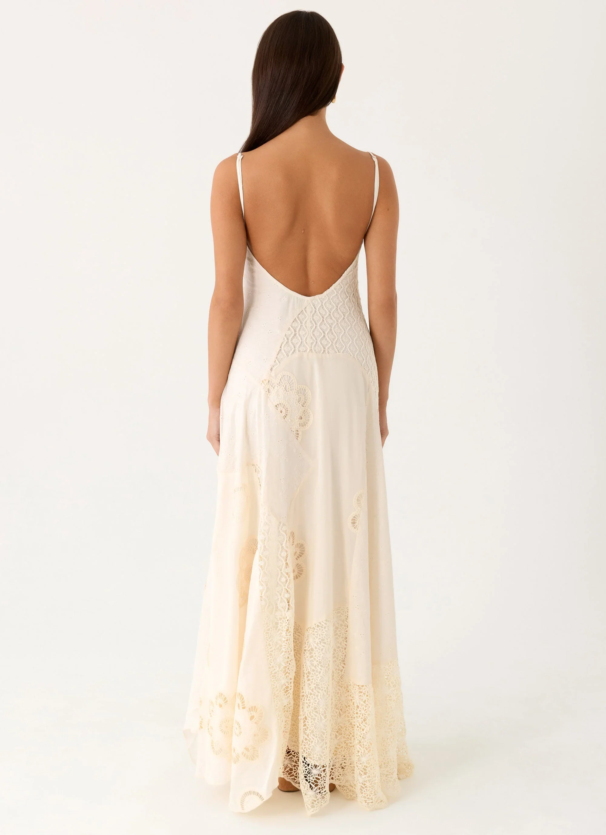 Fabienne Spliced Cotton Maxi Dress - Ivory