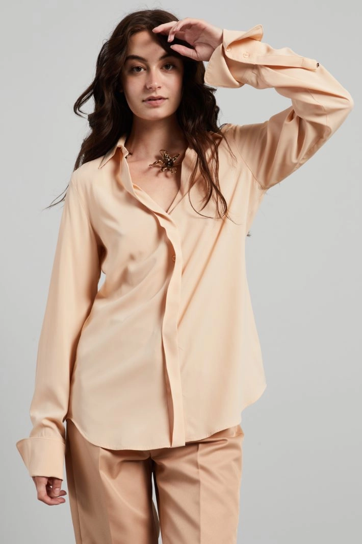 Crepe de chine shirt - PALE PINK
