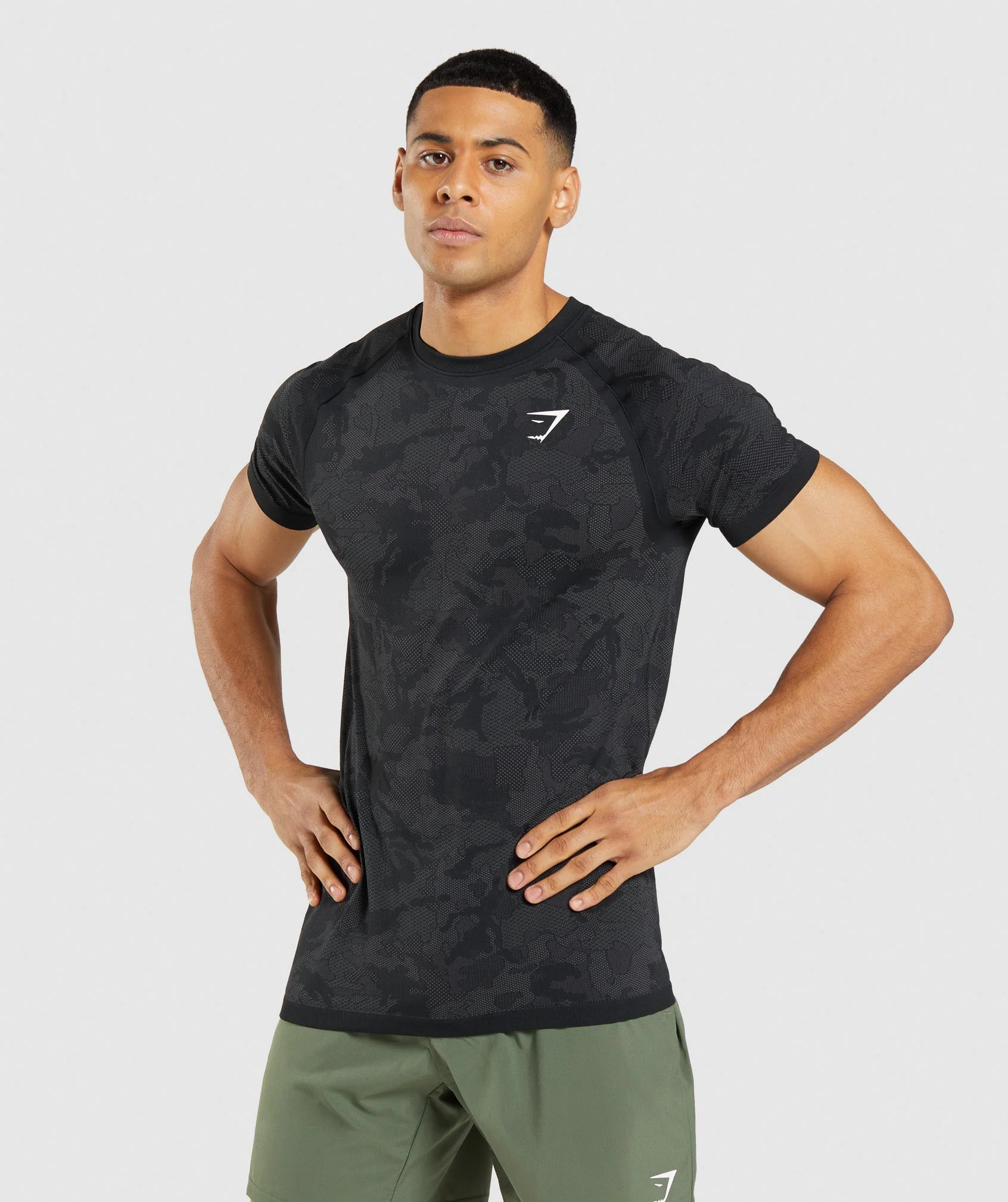 Geo Seamless T-Shirt Black/Charcoal Grey