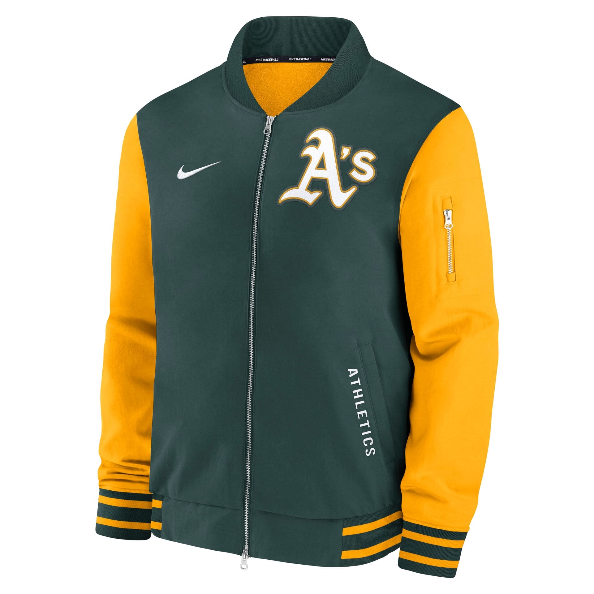 Athletics 2026 MLB Authentic Dugout Bomber Jacket Green