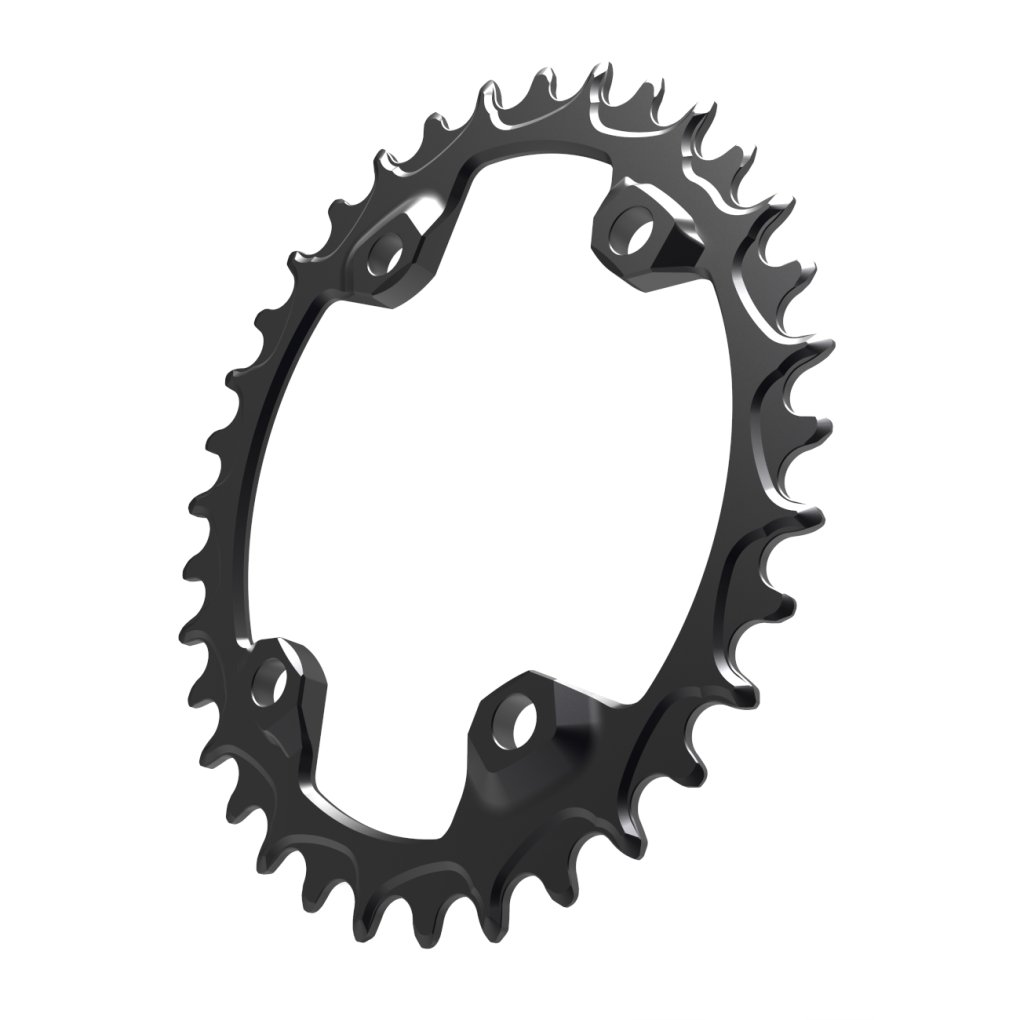 Alugear Narrow Wide MTB Chainring - Oval - for Shimano 96 BCD Asymmetric - 4-Bolt